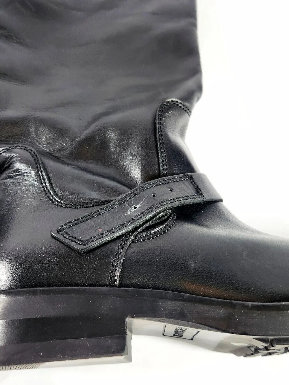 Steve Madden Sady black leather tall buckle boot 8.5M